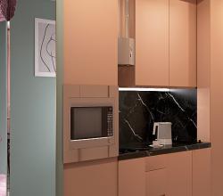 Вид на кухню из гостиной