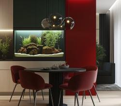 Аквариум в интерьере кухни-гостиной