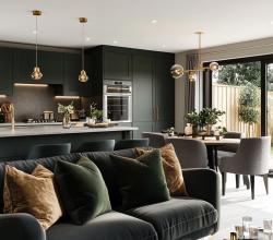 Просторная кухня-гостиная, неоклассика